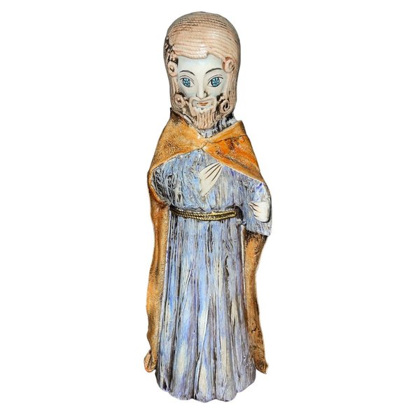 Vintage 1950's Japan Paper Mache Virgin Mary, Joseph & Baby Jesus Set - Picture 6 of 8